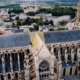 Vue aérienne au drone de la cathédrale de Soissons