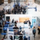 Vue en hauteur des stands lors de l'évènement du PhdTalent Career Fair